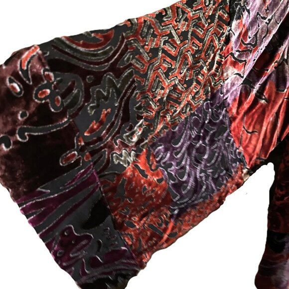 Vintage 90s Chicos burnt velvet kimono cover-up cardigan duster - Picture 9 of 14